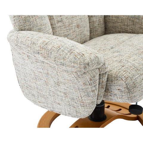 Aruba Swivel Recliner Chair in Frost Cream Fabric with Matching Footstool - image 10