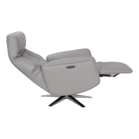 The Houston Zero Gravity Swivel Electric Recliner Chair Platinum Genuine Leather - image 3