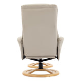 The Mandalay Swivel Recliner Chair & Footstool in Mushroom Genuine Leather - Refurbished - Assembled - thumbnail 10