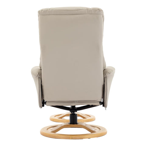 The Mandalay Swivel Recliner Chair & Footstool in Mushroom Genuine Leather - Refurbished - Assembled - image 10