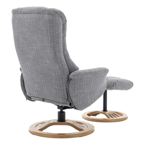 The Mandalay Swivel Recliner Chair & Footstool in ChaCha Dove Grey Fabric - Refurbished - image 6
