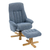 The Paris Swivel Recliner Chair & Footstool in Ocean Fabric - thumbnail 1