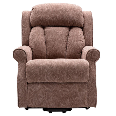 The Darwin - Dual Motor Riser Recliner Mobility Arm Chair in Mink Brushstroke Fabric - image 2