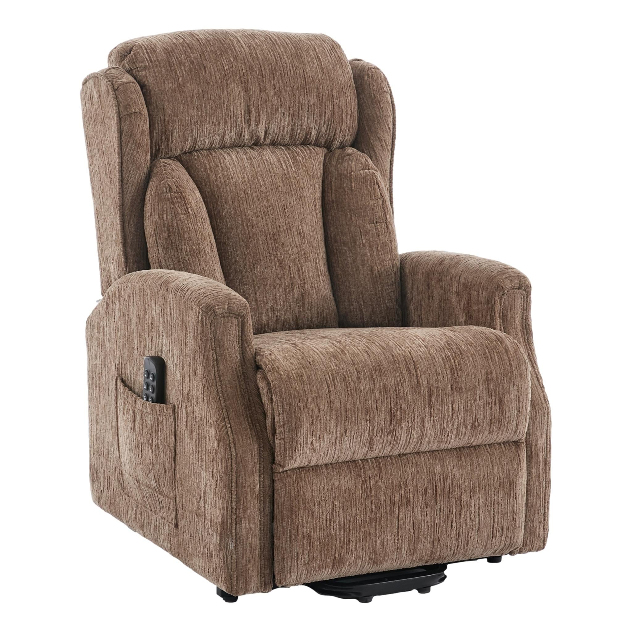 The Aspen Quad Motor Riser Recliner Mobility Lifting Chair in Truffle Fabric