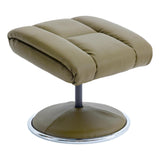 The Biarritz - Swivel Recliner Chair & Matching Footstool in Olive Green Plush Faux Leather Clearance - thumbnail 7