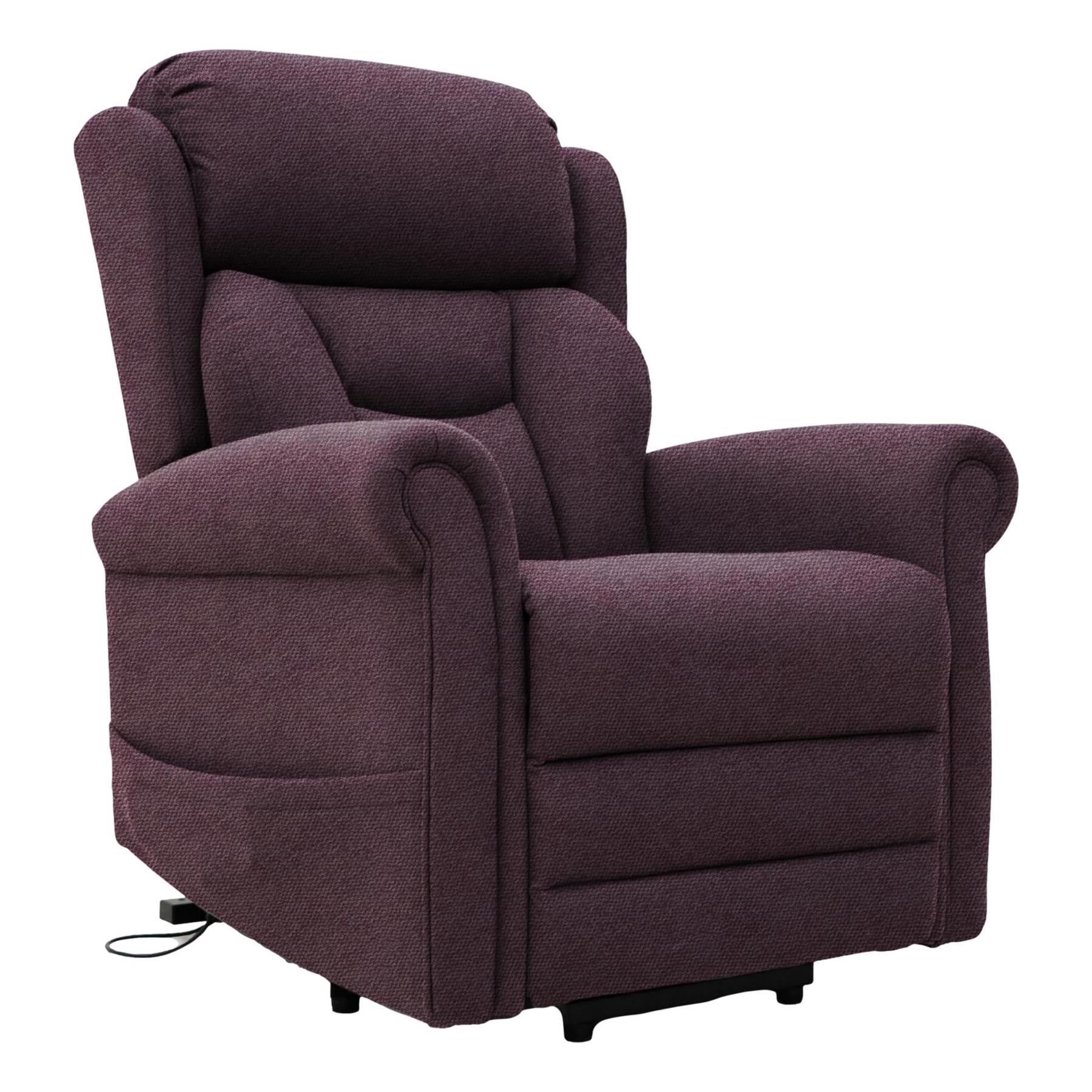 Nevis Petite – Dual Motor Riser Recliner Mobility Chair in Rose Fabric