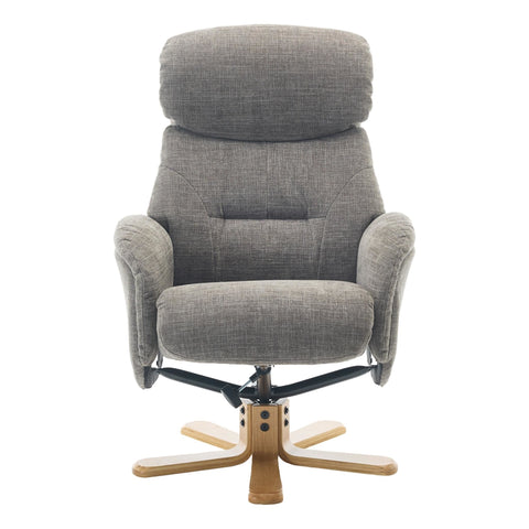 The Eden Swivel Recliner Chair & Matching Footstool  in Thunder Grey Fabric - image 8