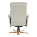 The Eden Swivel Recliner Chair & Matching Footstool in Mushroom Leather - thumbnail 9