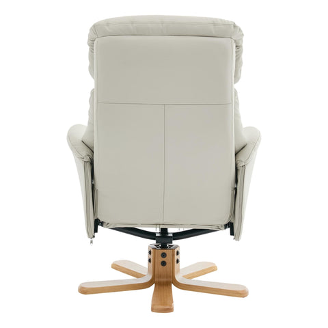 The Eden Swivel Recliner Chair & Matching Footstool in Mushroom Leather - image 9