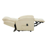 The Devon - Dual Motor Mobility Riser Recliner Arm Chair - Cream Genuine Leather - thumbnail 7