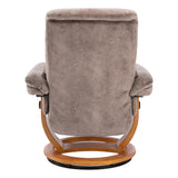 The Jupiter - Swivel Recliner Chair & Matching Footstool in Grey Otter Fabric - Refurbished