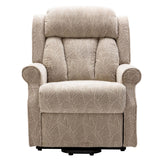 The Darwin - Dual Motor Riser Recliner Chair in Cream Brush Fabric - Refurbished - thumbnail 2