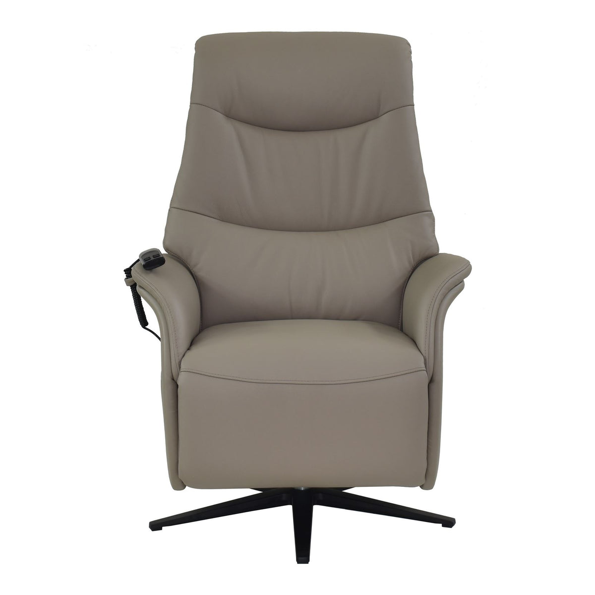 Boston Swivel Riser Recliner Chair in Pebble Genuine Leather - alternate product image