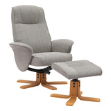 The Missouri Swivel Recliner Chair & Matching Footstool in Lunar Fabric - thumbnail 1