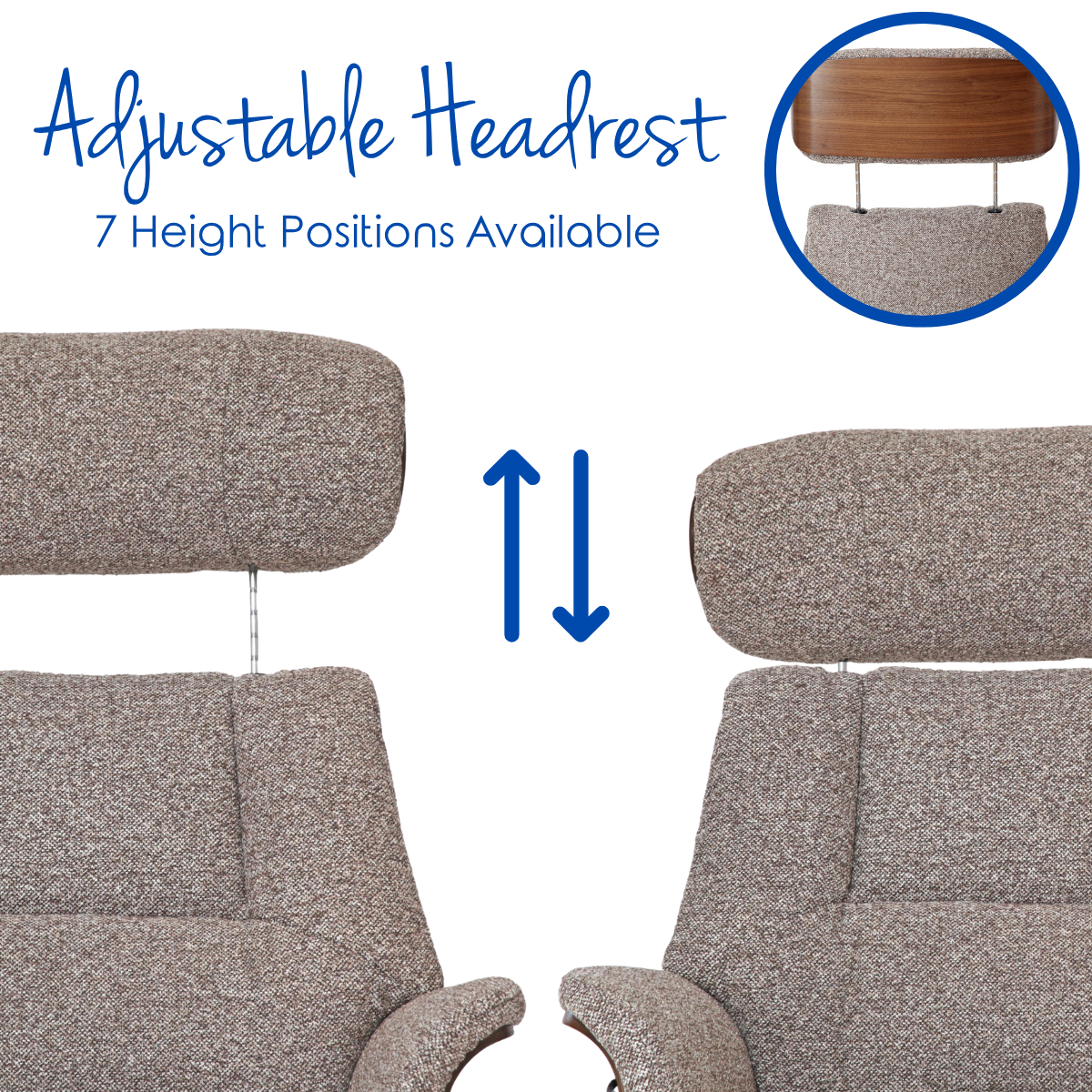 Stratford Swivel Recliner Chair in Coffee Fabric with Matching Footstool