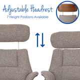 Stratford Swivel Recliner Chair in Coffee Fabric with Matching Footstool - thumbnail 3