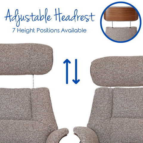 Stratford Swivel Recliner Chair in Coffee Fabric with Matching Footstool - image 3