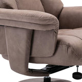 The Denver Swivel Recliner Chair & Footstool - Fabric - Pecan - Refurbished Clearance