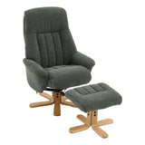 The Paris Swivel Recliner Chair & Footstool in Fern Fabric - thumbnail 1