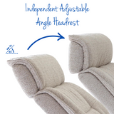 The Newton Swivel Recliner Chair & Matching Footstool – Beige Fabric - Refurbished - thumbnail 4