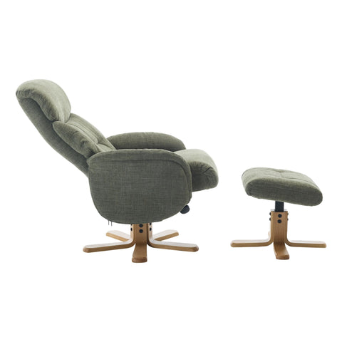 The Eden Swivel Recliner Chair & Matching Footstool  in Kellygreen Fabric - image 4