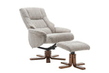 The Florida Wheat Fabric Swivel Recliner Chair & Matching Footstool