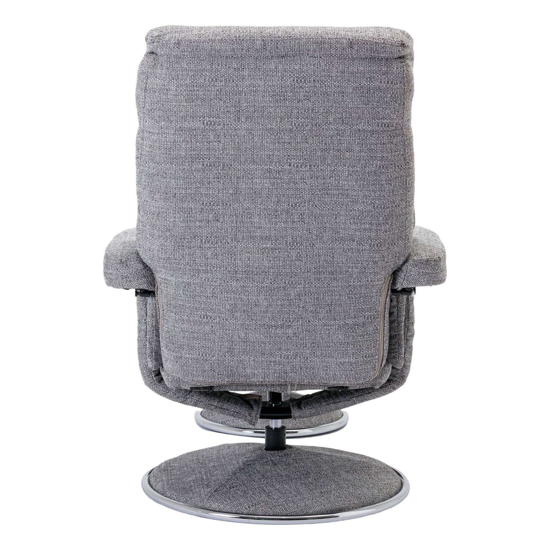 The Biarritz - Swivel Recliner Chair & Matching Footstool in Lisbon Rock Fabric