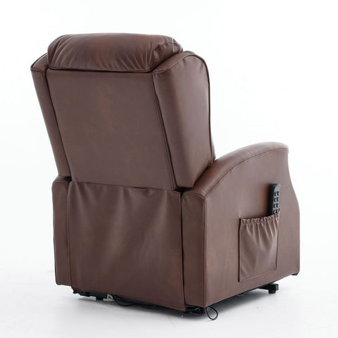 Banff Quad Motor Riser Recliner Lift Chair in Umber Genuine Leather - image 6