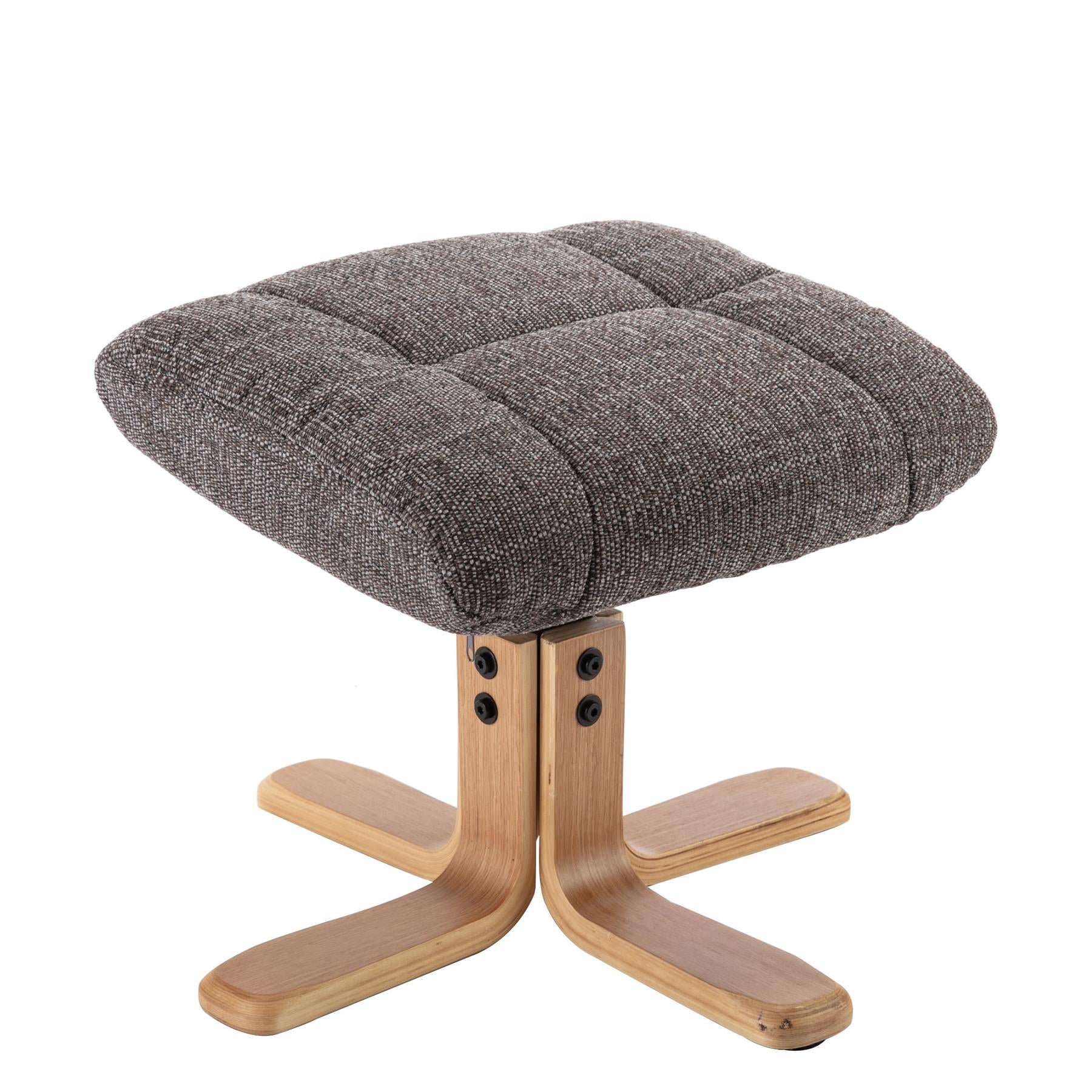 Cairo Swivel Recliner Chair & Footstool in Grey Lisbon Fabric - Refurbished Sale