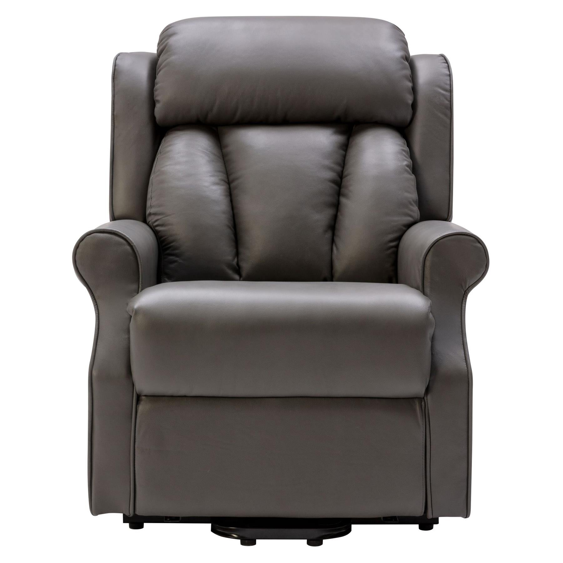 The Darwin - Dual Motor Riser Recliner Mobility Arm Chair in Grey Leather - Clearance - Minor Damage