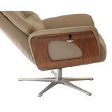Stratford Swivel Recliner Chair in Genuine Pebble Leather with Matching Footstool - thumbnail 10
