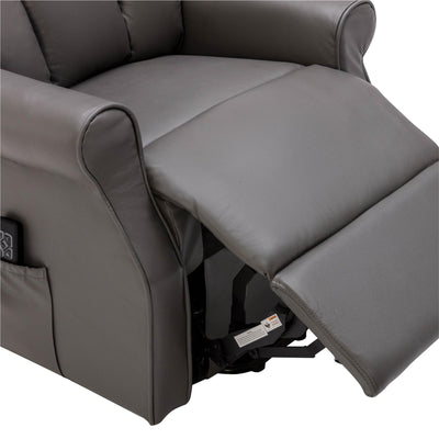 The Darwin - Dual Motor Riser Recliner Mobility Arm Chair in Grey Leather - Clearance