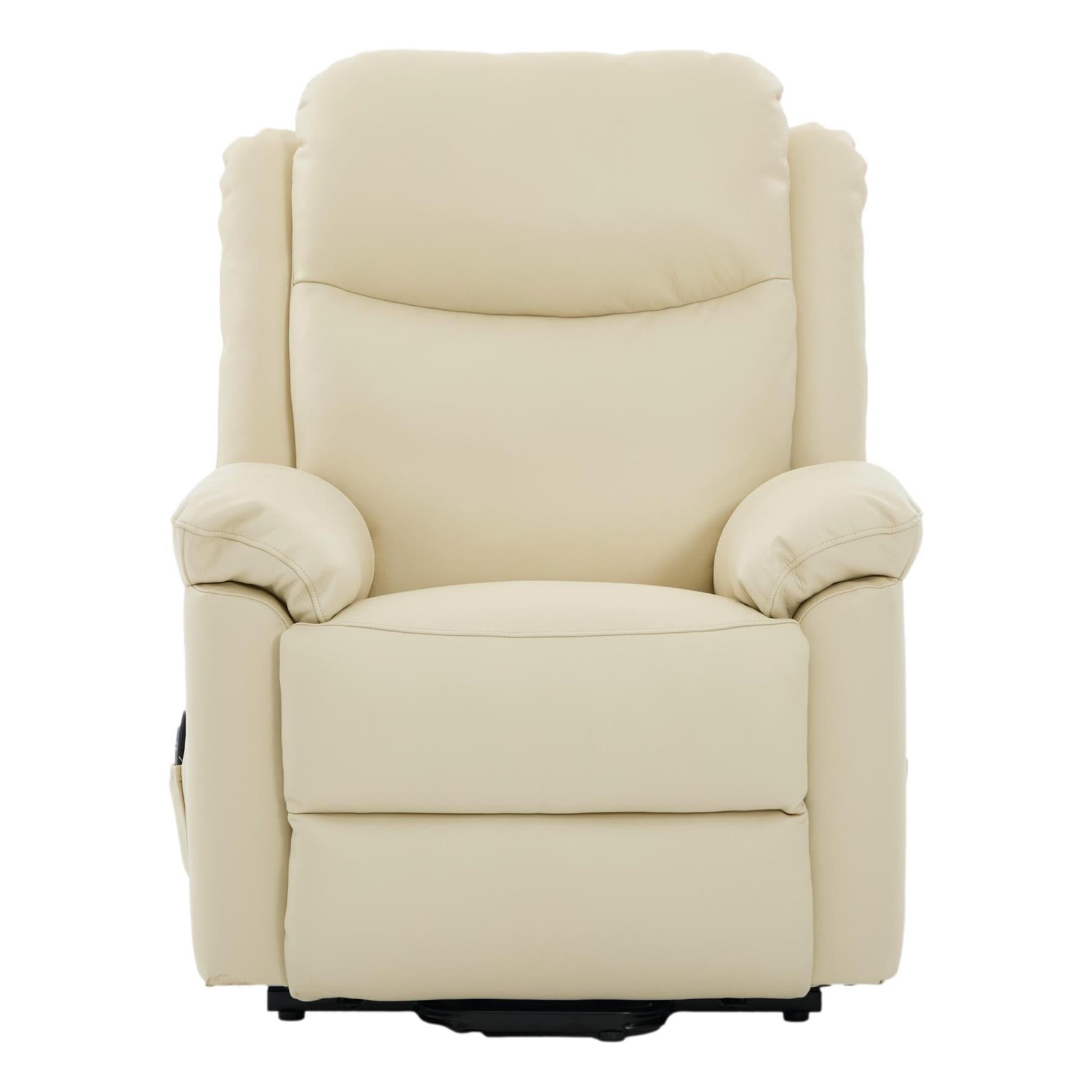 The Devon - Dual Motor Mobility Riser Recliner Arm Chair - Cream Genuine Leather