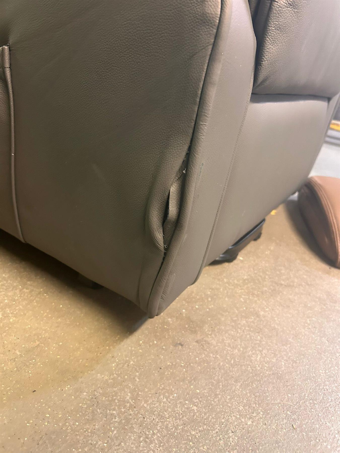 The Darwin - Dual Motor Riser Recliner Mobility Arm Chair in Grey Leather - Clearance - Minor Damage