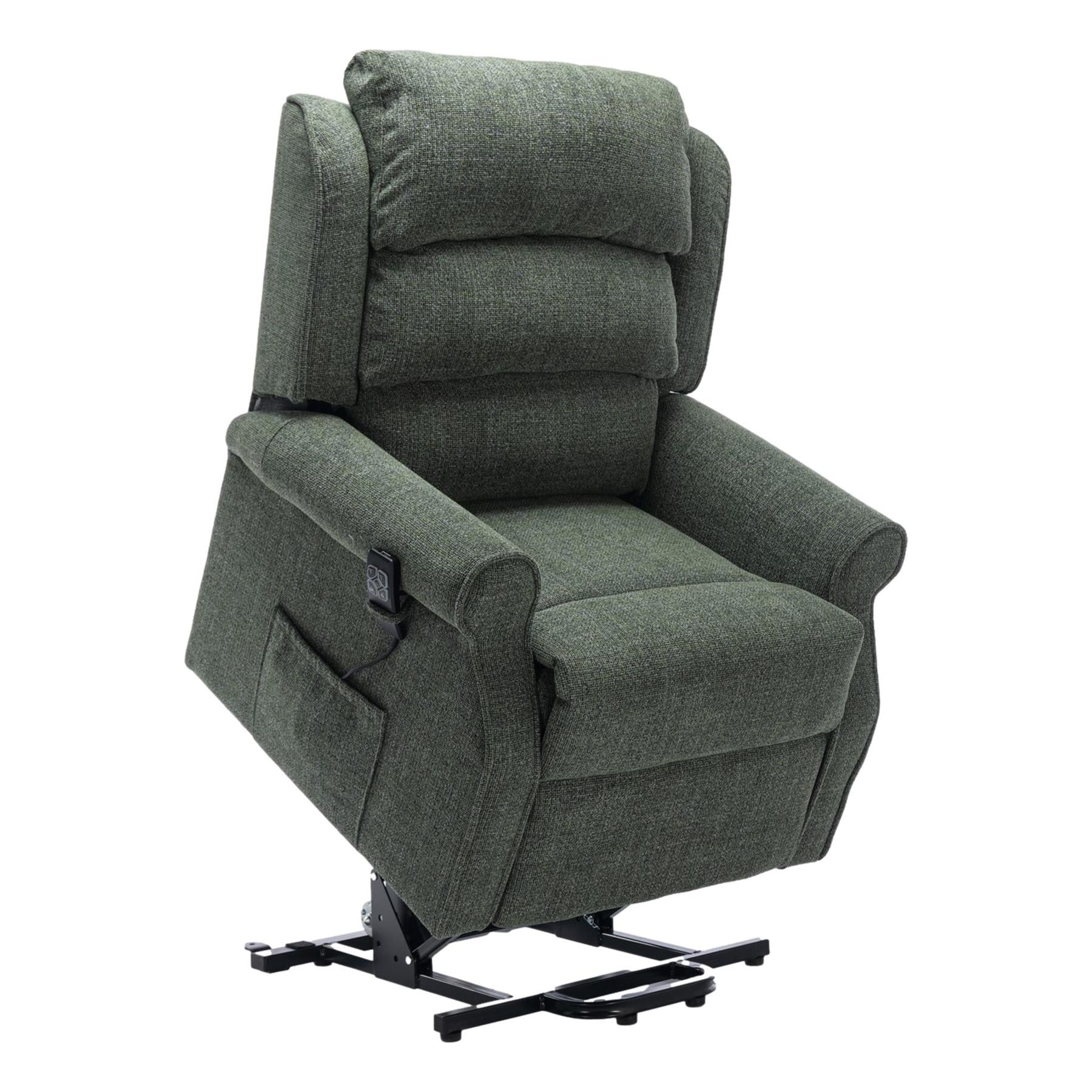 The Perth - Dual Motor Riser Recliner Mobility Chair in Fern Green Fabric