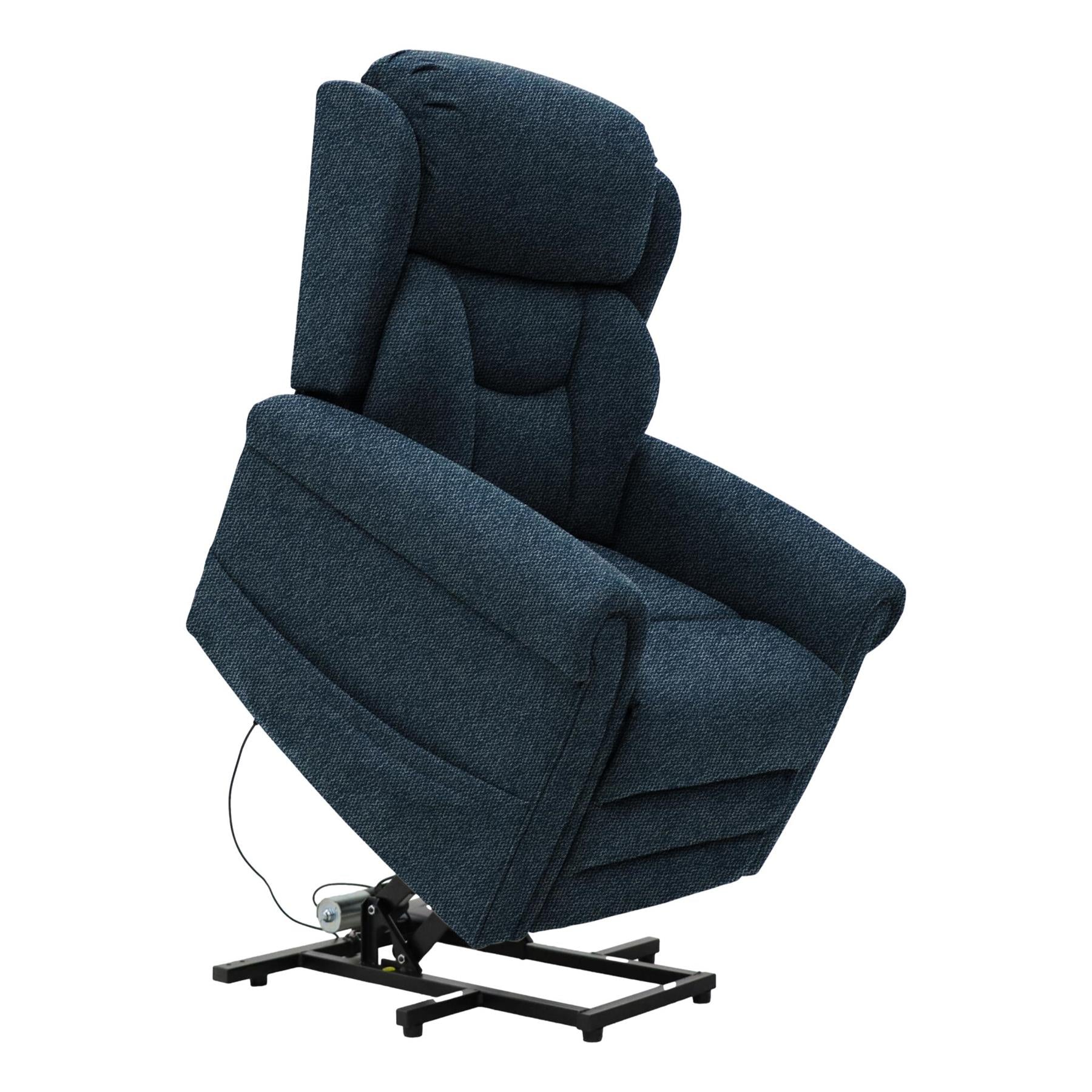 Nevis Standard – Dual Motor Riser Recliner Mobility Chair in Denim Blue Fabric