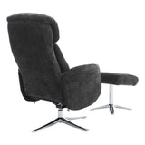 The Lucia Swivel Recliner Chair & Footstool in Black Fabric - thumbnail 6