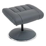 The Lyon - Genuine Leather Swivel Recliner Chair & Footstool in Petrol Blue - thumbnail 9