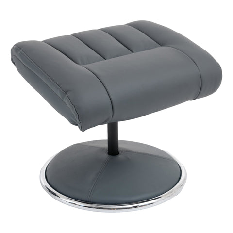 The Lyon - Genuine Leather Swivel Recliner Chair & Footstool in Petrol Blue - image 9