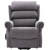 Salisbury Dual Motor Riser Recliner Arm Chair In Lisbon Grey Fabric - Clearance Item - thumbnail 8