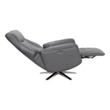 The Houston Zero Gravity Swivel Electric Recliner Chair in Iron Genuine Leather - thumbnail 3