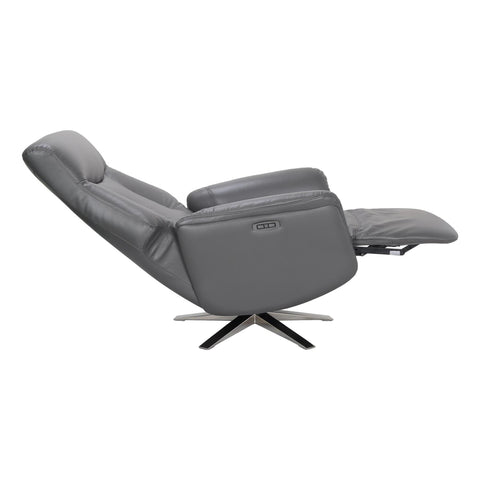 The Houston Zero Gravity Swivel Electric Recliner Chair in Iron Genuine Leather - image 3