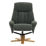 The Paris Swivel Recliner Chair & Footstool in Fern Fabric - thumbnail 3