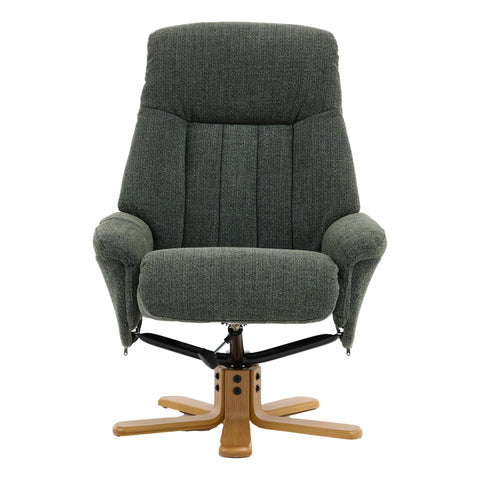 The Paris Swivel Recliner Chair & Footstool in Fern Fabric - image 3