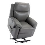 The Devon - Mobility Dual Motor Riser Recliner Arm Chair - Grey Genuine Leather - thumbnail 4