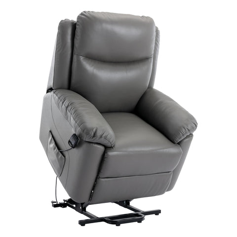 The Devon - Mobility Dual Motor Riser Recliner Arm Chair - Grey Genuine Leather - image 4