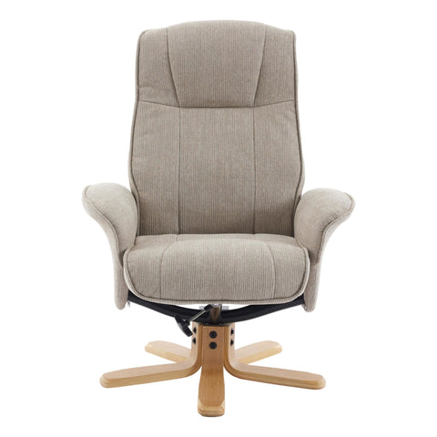 The Missouri Swivel Recliner Chair & Matching Footstool in Camel Fabric - image 9
