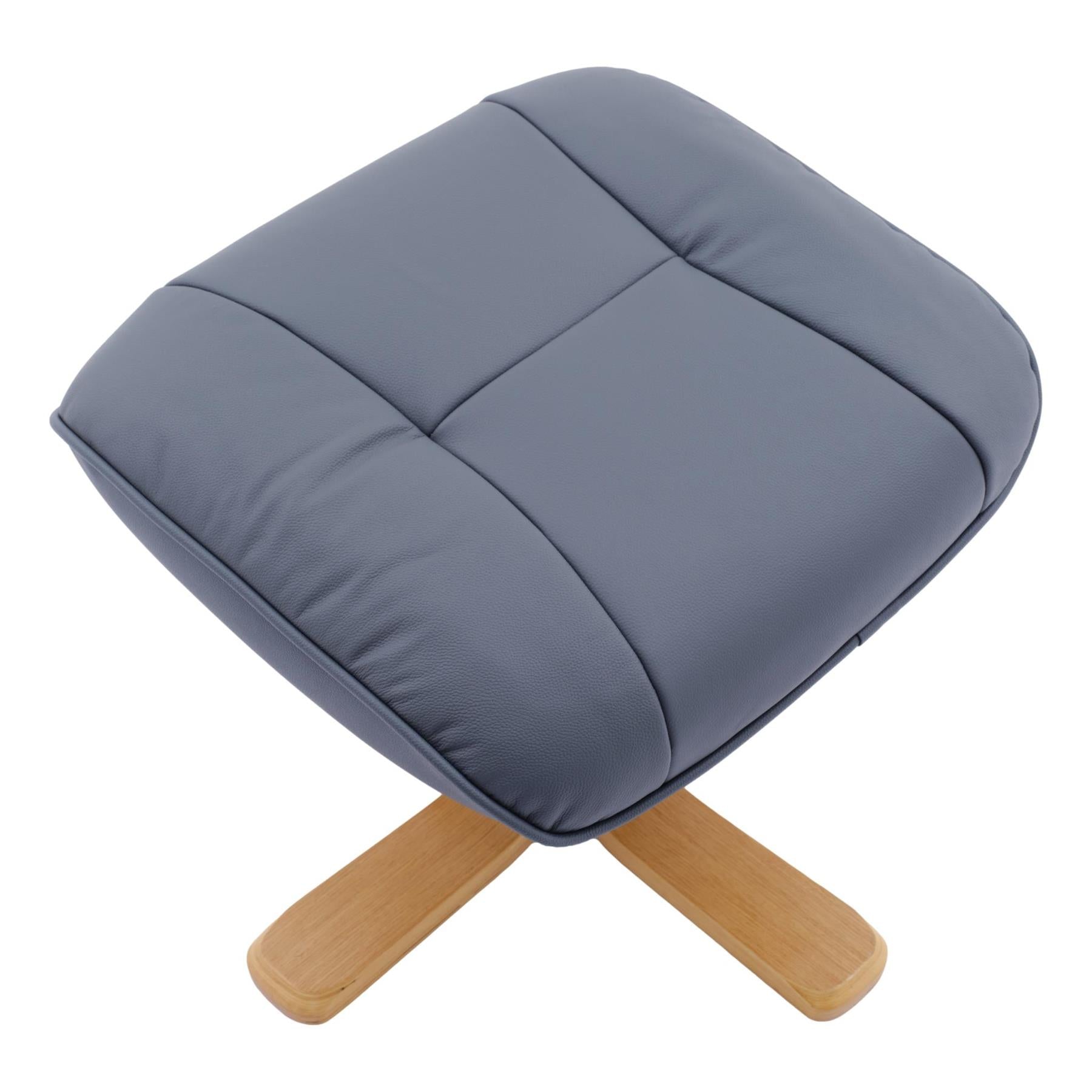 The Sardinia - Swivel Recliner Chair & Footstool in Petrol Blue Genuine Leather