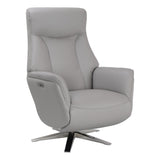 The Houston Zero Gravity Swivel Electric Recliner Chair Platinum Genuine Leather - thumbnail 1