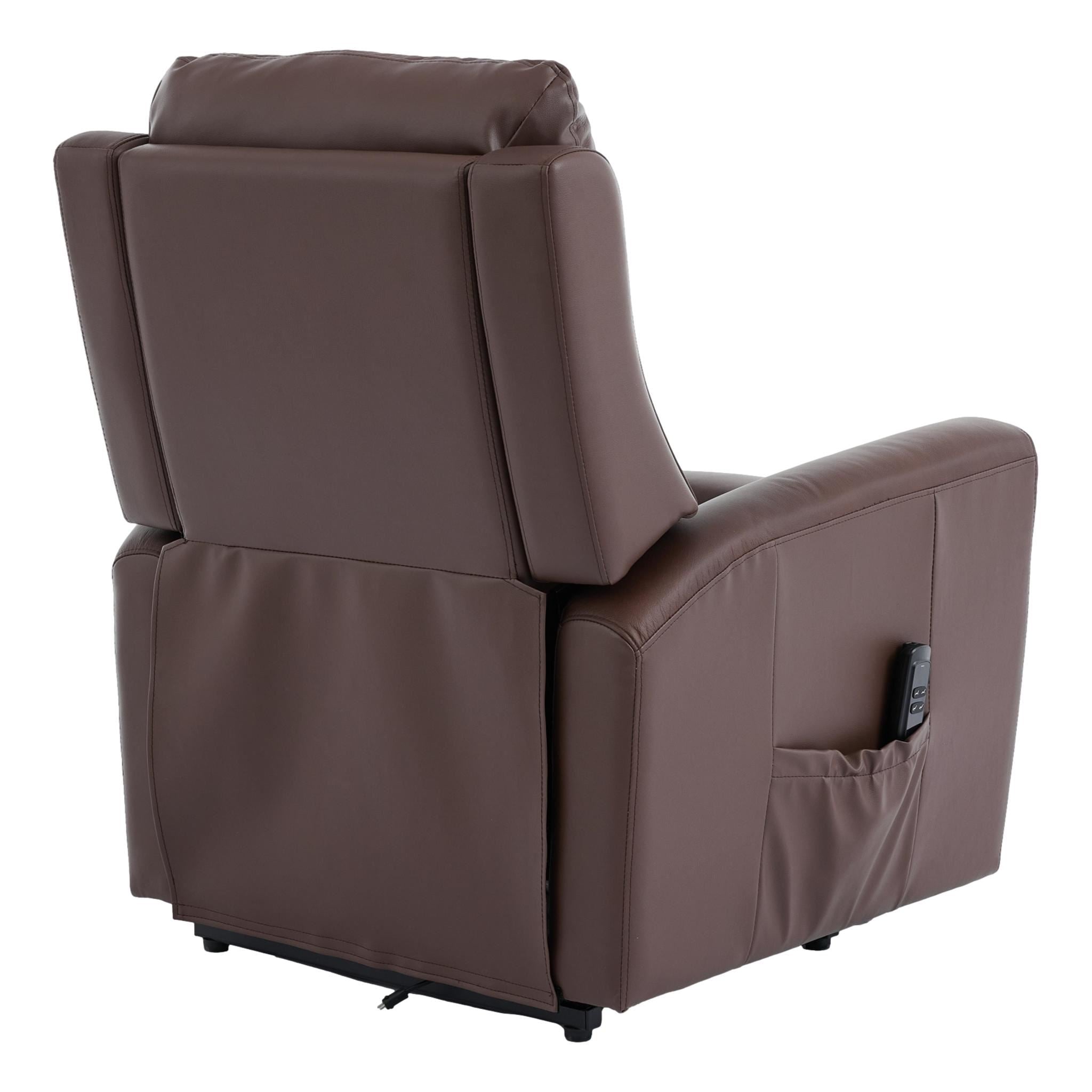The Brooklyn Dual Motor Riser Recliner in Premium Umber Leather